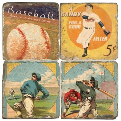 Baseball Drink Coasters Baseball Drink Coasters