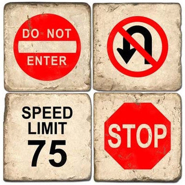 Traffic Signs Drink Coasters Traffic Signs Drink Coasters