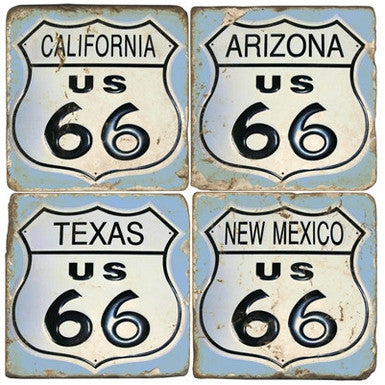 Route 66 Drink Coasters Black & White Route 66 Drink Coasters Black & White