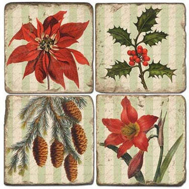 Holiday Greens Drink Coasters Holiday Greens Drink Coasters