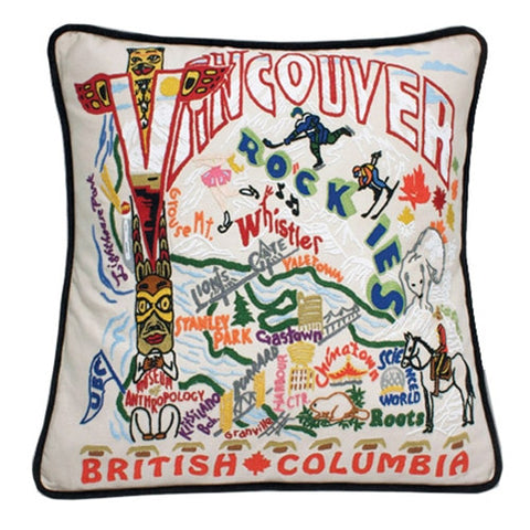 Vancouver Hand-Embroidered Pillow Vancouver Hand-Embroidered Pillow