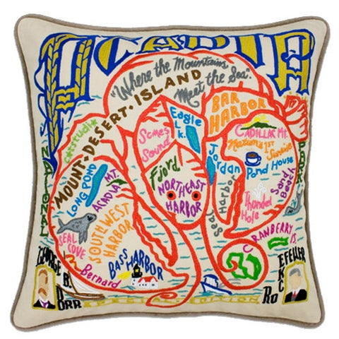 Acadia Hand-Embroidered Pillow Acadia Hand-Embroidered Pillow