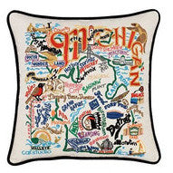 State of Michigan Hand-Embroidered Pillow State of Michigan Hand-Embroidered Pillow