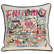 England Hand-Embroidered Pillow England Hand-Embroidered Pillow