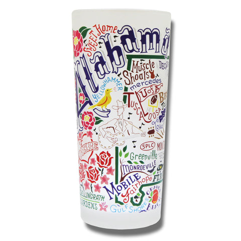 State of Alabama Frosted Glass Tumbler State of Alabama Frosted Glass Tumbler