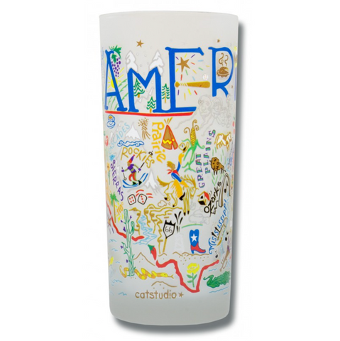 America Frosted Glass Tumbler America Frosted Glass Tumbler
