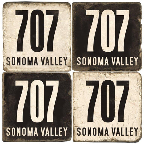 Sonoma Valley Area Code 707 Drink Coasters Sonoma Valley Area Code 707 Drink Coasters
