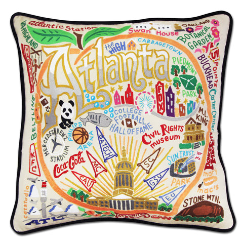 Atlanta Hand-Embroidered Pillow Atlanta Hand-Embroidered Pillow