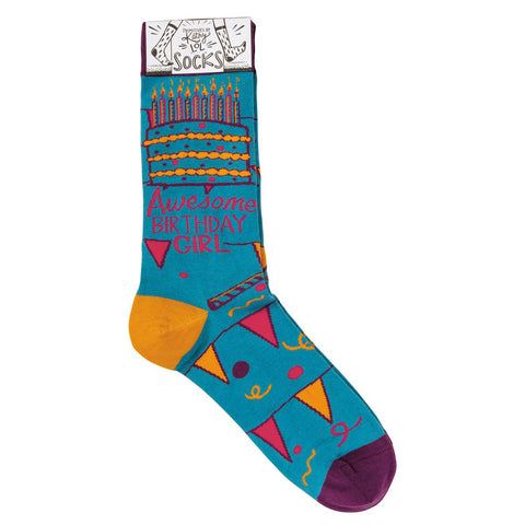 Socks - Awesome Birthday Girl Socks - Awesome Birthday Girl
