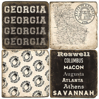 Georgia B&W Drink Coasters Georgia B&W Drink Coasters