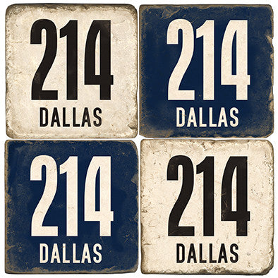 Dallas Area Code 214 Drink Coasters Dallas Area Code 214 Drink Coasters