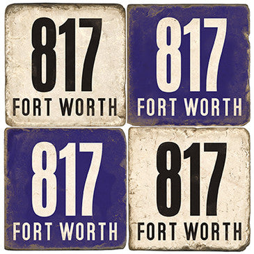 Fort Worth Area Code 817 Drink Coasters Fort Worth Area Code 817 Drink Coasters