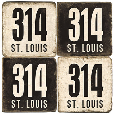 St. Louis Area Code 314 Drink Coasters St. Louis Area Code 314 Drink Coasters