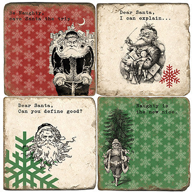 Santa Notes Drink Coasters Santa Notes Drink Coasters