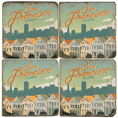 SF Painted Ladies Drink Coasters SF Painted Ladies Drink Coasters