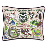 Colorado State University Collegiate Embroidered Pillow