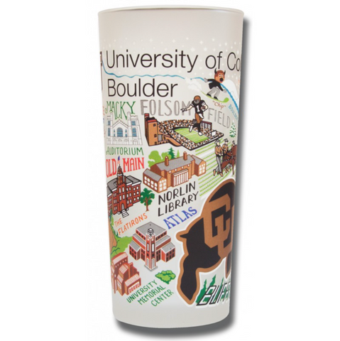 Boulder, University of Colorado Collegiate Frosted Glass Tumbler Boulder, University of Colorado Collegiate Frosted Glass Tumbler
