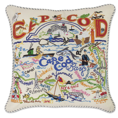 Cape Cod Hand-Embroidered Pillow Cape Cod Hand-Embroidered Pillow