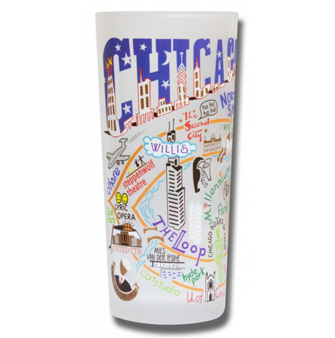 Chicago Frosted Glass Tumbler Chicago Frosted Glass Tumbler