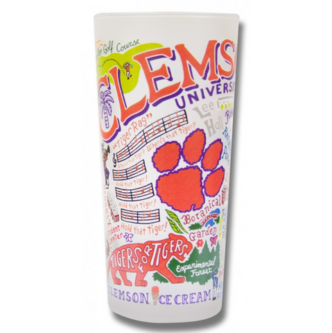 Clemson University Collegiate Frosted Glass Tumbler Clemson University Collegiate Frosted Glass Tumbler