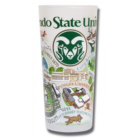 Colorado State Collegiate Frosted Glass Tumbler Colorado State Collegiate Frosted Glass Tumbler
