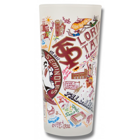 Florida State University Collegiate Frosted Glass Tumbler Florida State University Collegiate Frosted Glass Tumbler