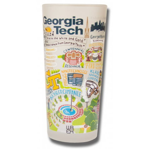 Georgia Tech Collegiate Frosted Glass Tumbler Georgia Tech Collegiate Frosted Glass Tumbler