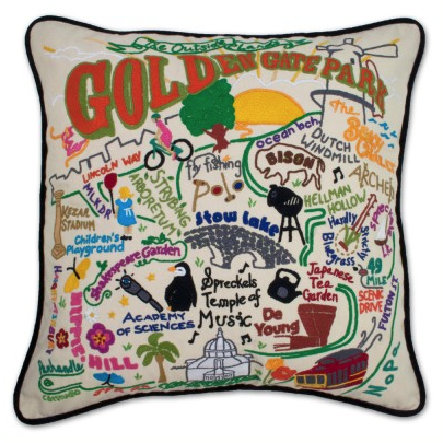 Golden Gate Park Hand-Embroidered Pillow Golden Gate Park Hand-Embroidered Pillow