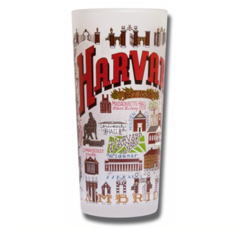 Harvard University Collegiate Frosted Glass Tumbler Harvard University Collegiate Frosted Glass Tumbler