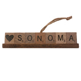 Sonoma w/ Heart Scrabble Ornament