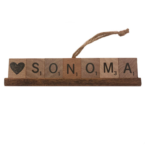 Sonoma w/ Heart Scrabble Ornament Sonoma w/ Heart Scrabble Ornament