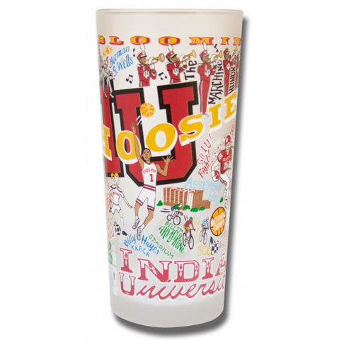 Indiana University Collegiate Frosted Glass Tumbler Indiana University Collegiate Frosted Glass Tumbler
