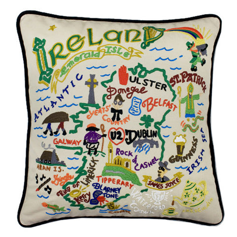 Ireland Hand-Embroidered Pillow Ireland Hand-Embroidered Pillow