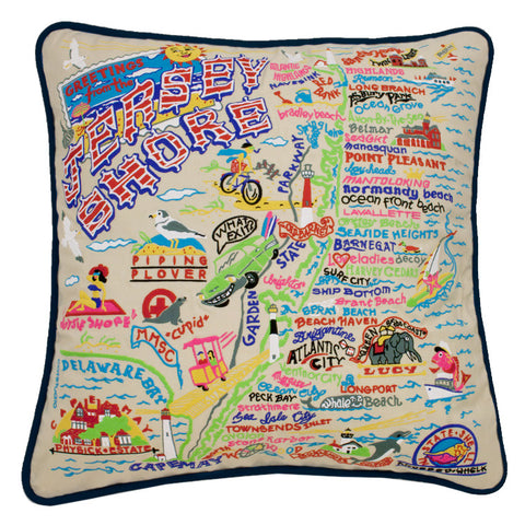 Jersey Shore Embroidered Pillow Jersey Shore Embroidered Pillow