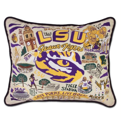 LSU Collegiate Embroidered Pillow LSU Collegiate Embroidered Pillow