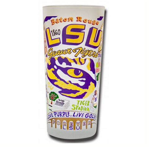LSU Collegiate Frosted Glass Tumbler LSU Collegiate Frosted Glass Tumbler