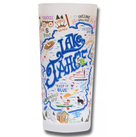 Lake Tahoe Frosted Glass Tumbler Lake Tahoe Frosted Glass Tumbler