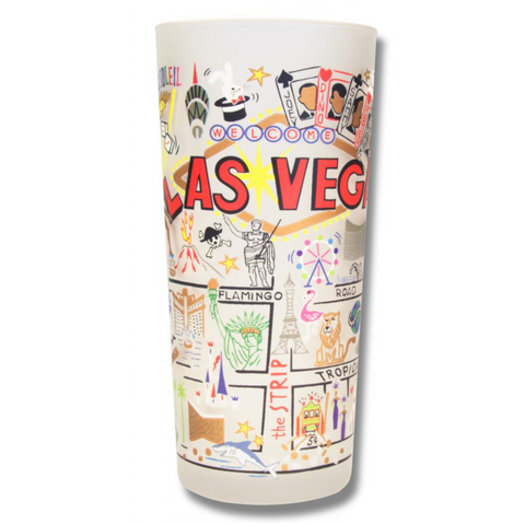 Las Vegas Frosted Glass Tumbler Las Vegas Frosted Glass Tumbler