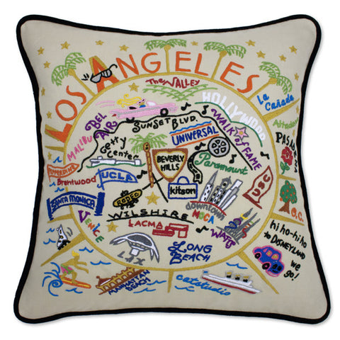 Los Angeles Hand-Embroidered Pillow Los Angeles Hand-Embroidered Pillow