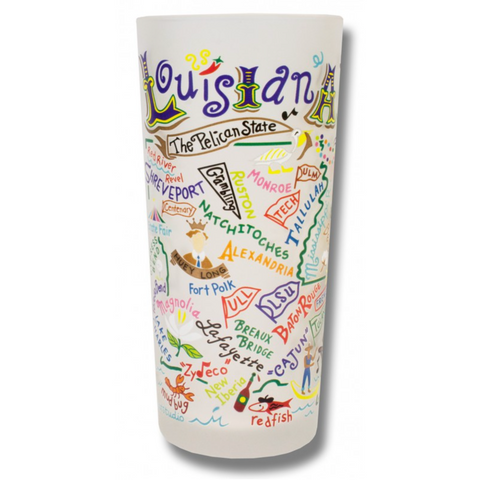 State of Louisiana Frosted Glass Tumbler State of Louisiana Frosted Glass Tumbler