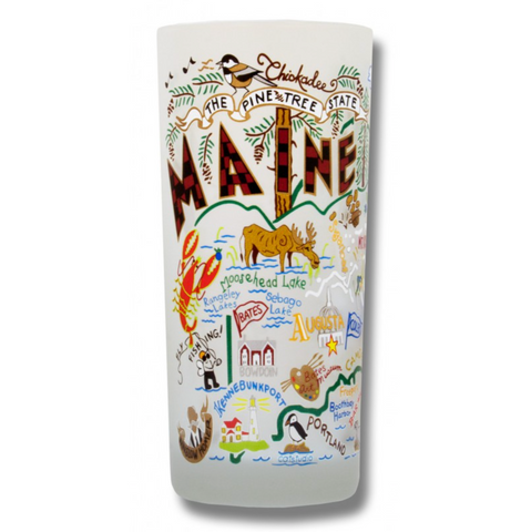 State of Maine Frosted Glass Tumbler State of Maine Frosted Glass Tumbler