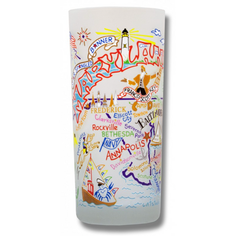 State of Maryland Frosted Glass Tumbler State of Maryland Frosted Glass Tumbler