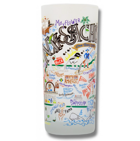 State of Massachusetts Frosted Glass Tumbler State of Massachusetts Frosted Glass Tumbler