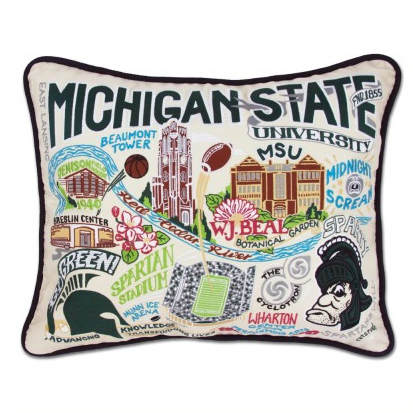Michigan State University Collegiate Embroidered Pillow Michigan State University Collegiate Embroidered Pillow