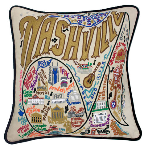 Nashville Hand-Embroidered Pillow Nashville Hand-Embroidered Pillow