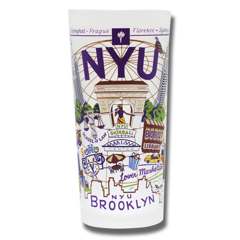 NYU Collegiate Frosted Glass Tumbler NYU Collegiate Frosted Glass Tumbler
