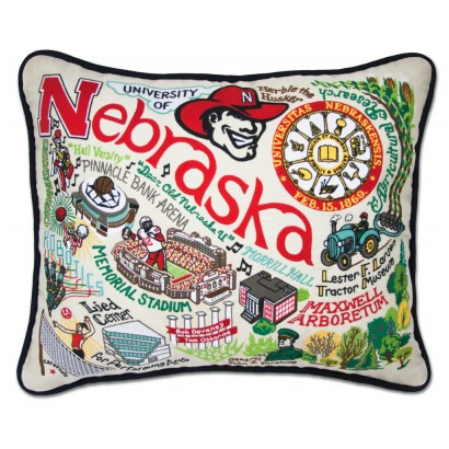 University of Nebraska Collegiate Embroidered Pillow University of Nebraska Collegiate Embroidered Pillow