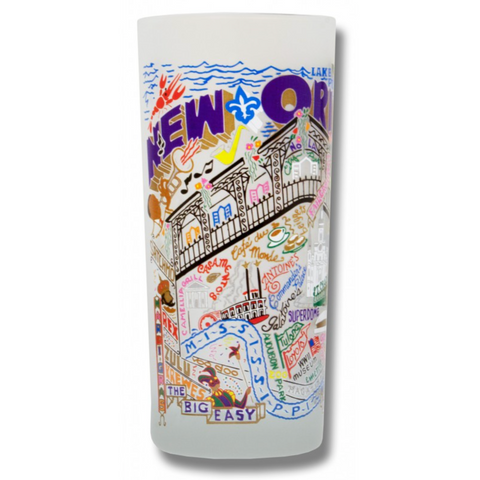 New Orleans Frosted Glass Tumbler New Orleans Frosted Glass Tumbler
