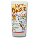 State of North Dakota Frosted Glass Tumbler