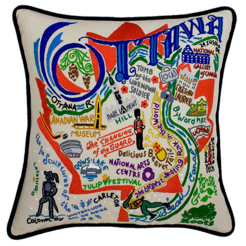 Ottawa Hand-Embroidered Pillow Ottawa Hand-Embroidered Pillow